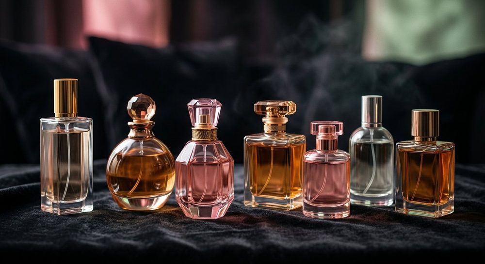Frascos de perfume selecionados da Edna Costa Perfumaria